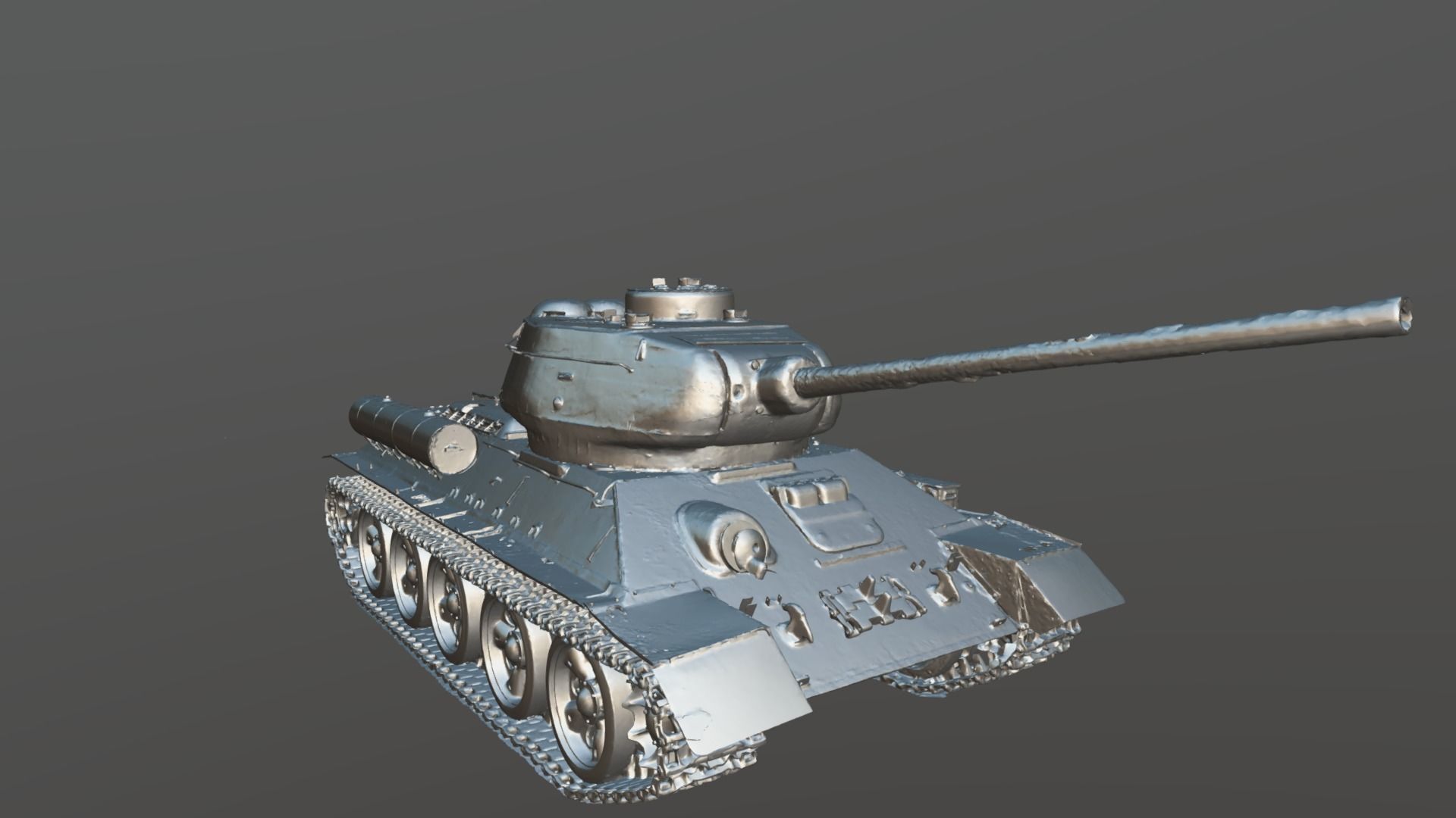 Tank T-34-85 Realistic raw scan 3D model_10