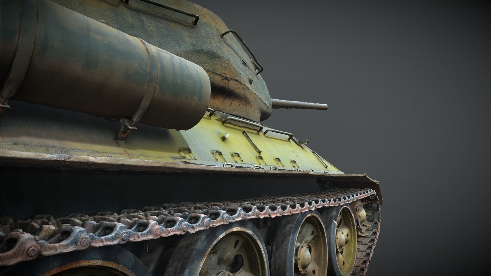 Tank T-34-85 Realistic raw scan 3D model_14