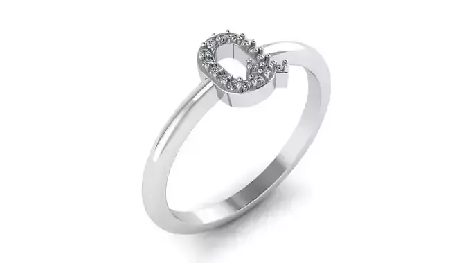 Alphabet Diamond Letters Rings Q 3D print model