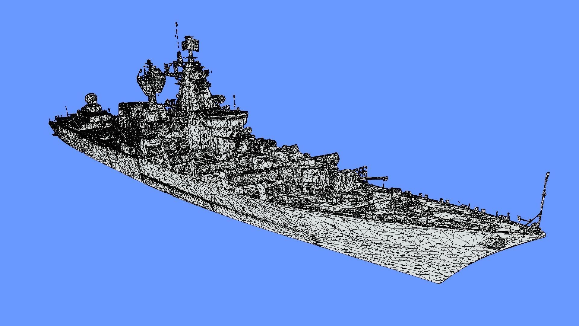 Cruiser Ukraina Ukraine - copy of Moskva Moskow ship - real scan 3D model_9
