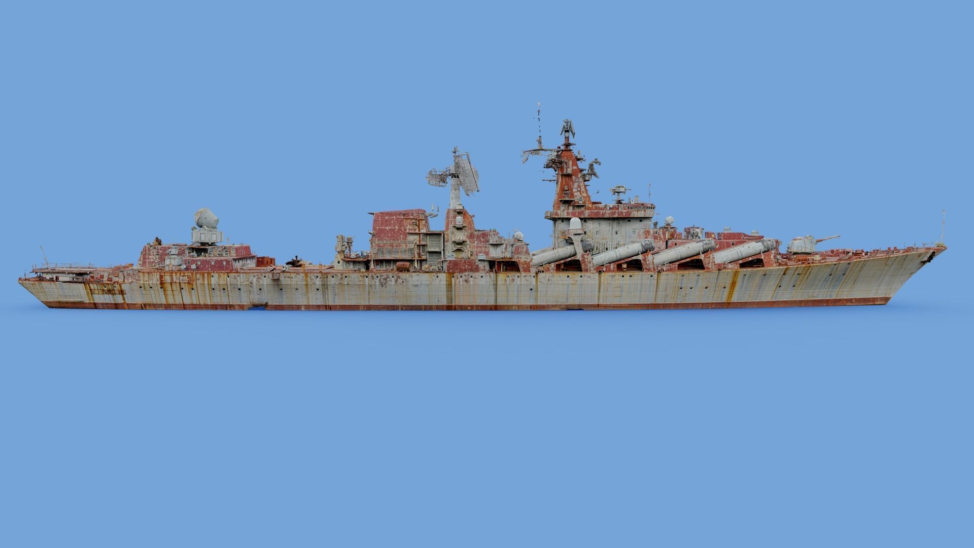 Cruiser Ukraina Ukraine - copy of Moskva Moskow ship - real scan 3D model_16