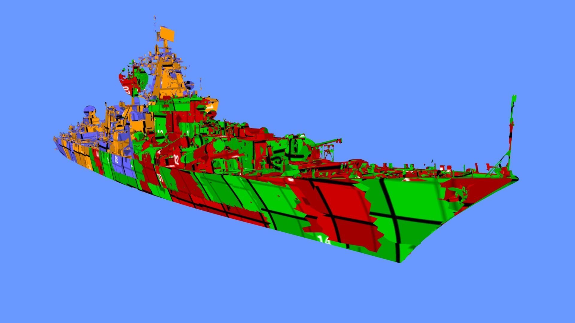 Cruiser Ukraina Ukraine - copy of Moskva Moskow ship - real scan 3D model_11