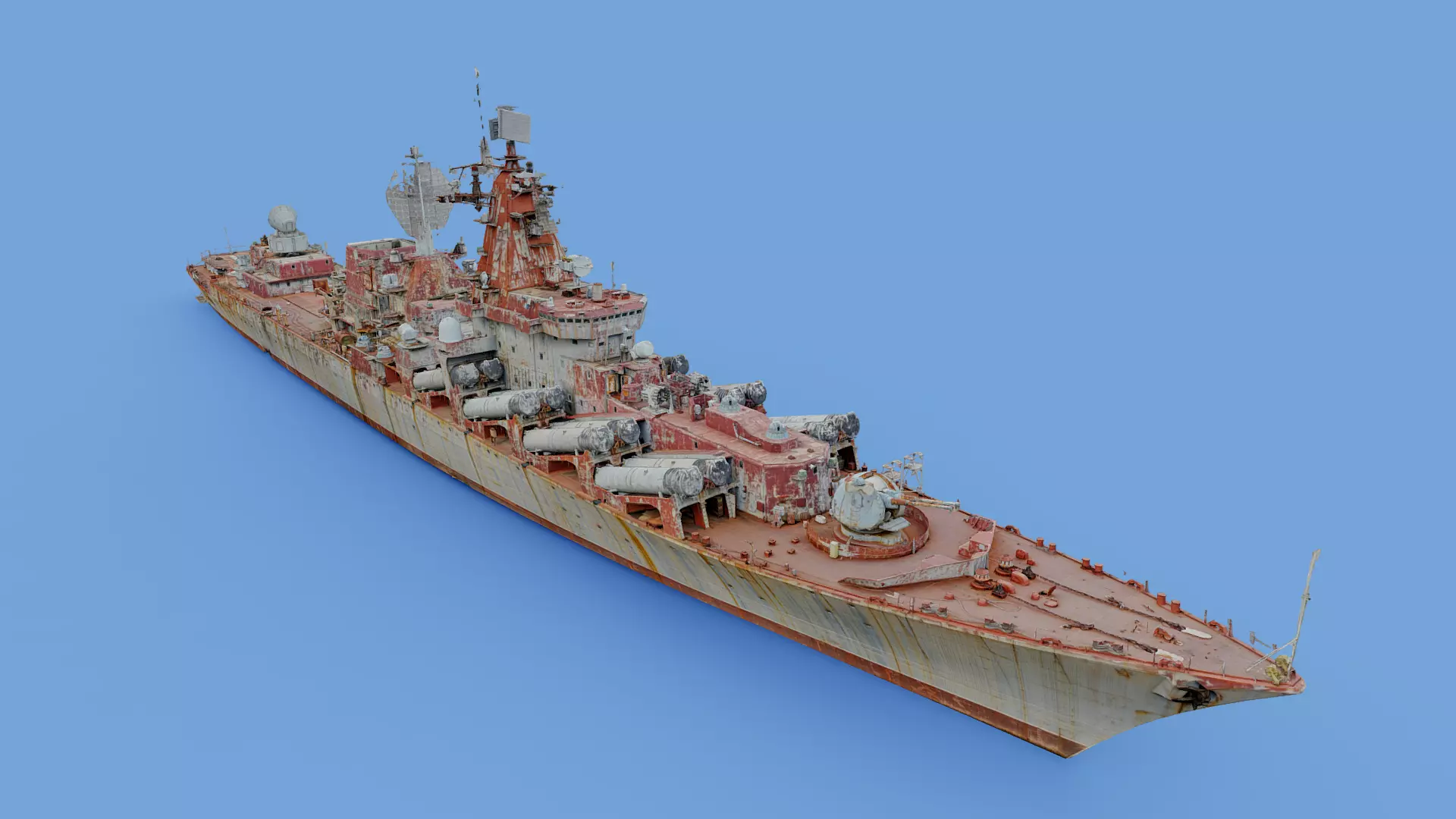 Cruiser Ukraina Ukraine - copy of Moskva Moskow ship - real scan 3D model_0