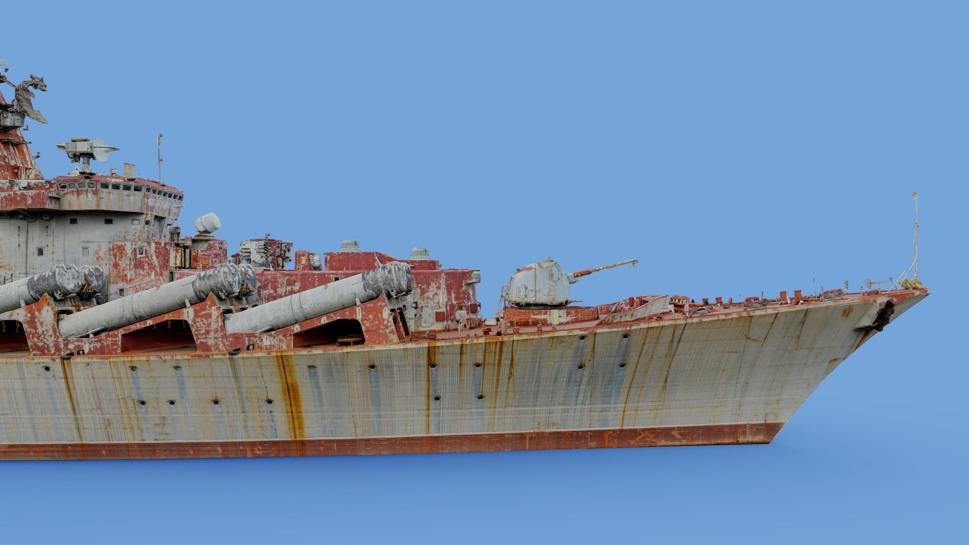 Cruiser Ukraina Ukraine - copy of Moskva Moskow ship - real scan 3D model_19