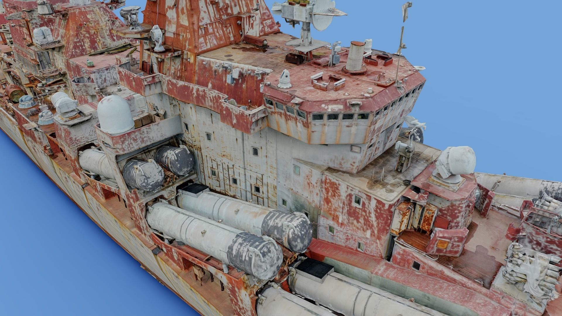 Cruiser Ukraina Ukraine - copy of Moskva Moskow ship - real scan 3D model_4