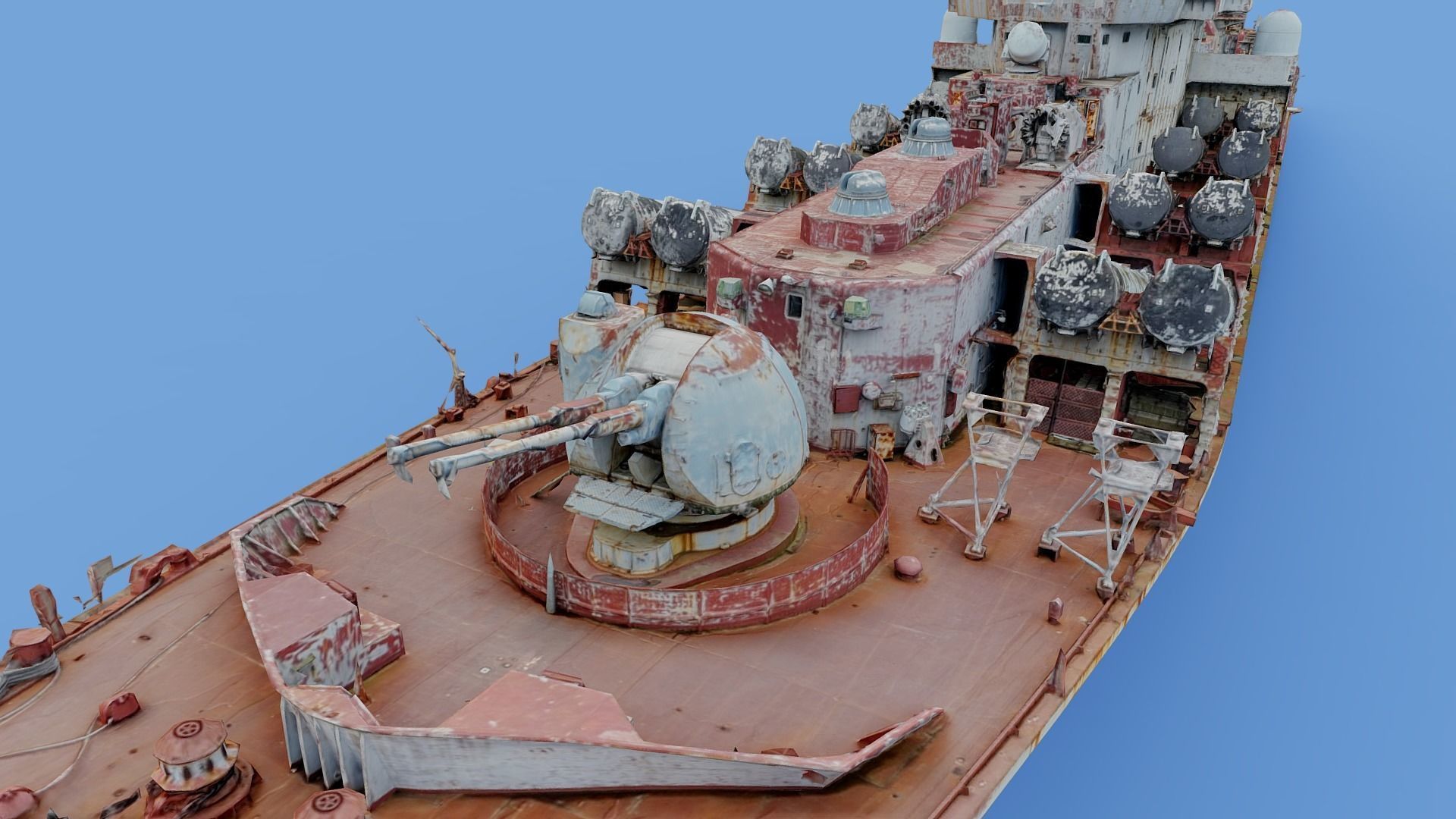 Cruiser Ukraina Ukraine - copy of Moskva Moskow ship - real scan 3D model_3