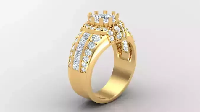 Diamond Man Ring Cad  MR  17 3D print model