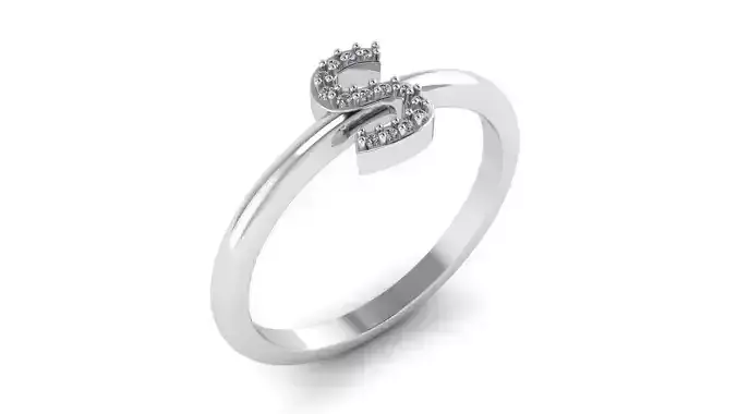 Alphabet Diamond Letters Rings S 3D print model