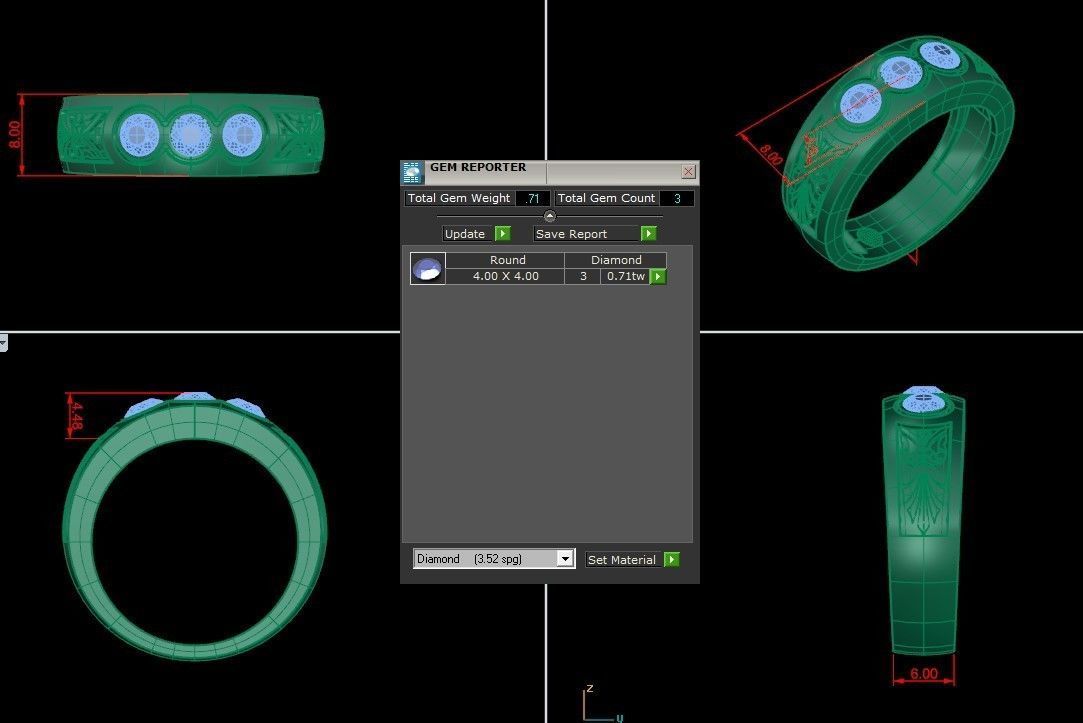 Diamond Man Ring Cad  MR  168 3D print model_6