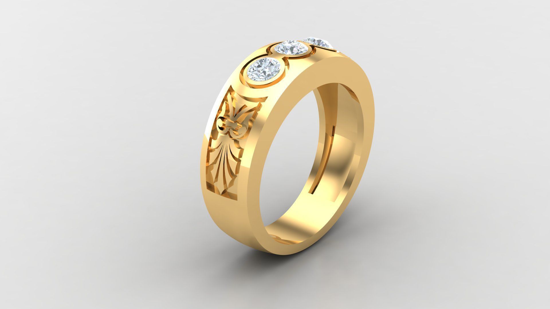 Diamond Man Ring Cad  MR  168 3D print model_1