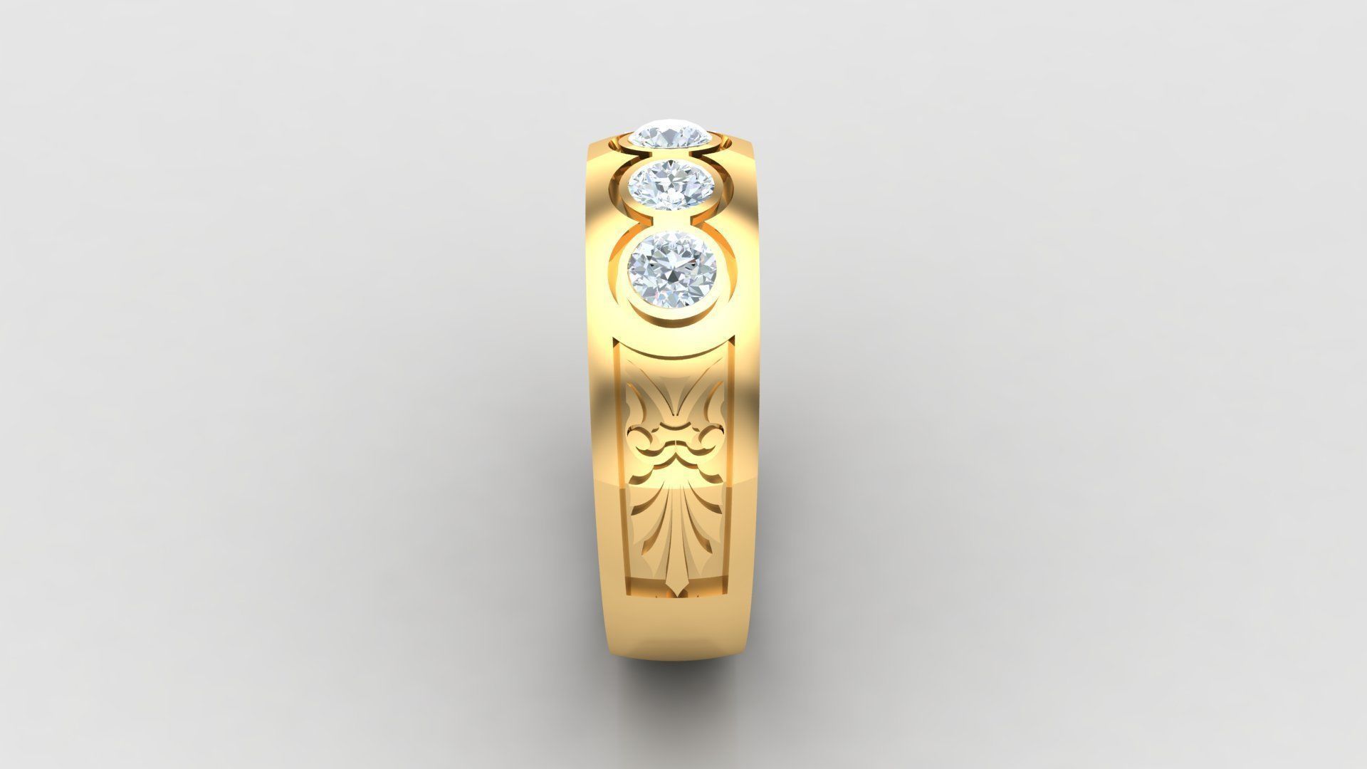 Diamond Man Ring Cad  MR  168 3D print model_3