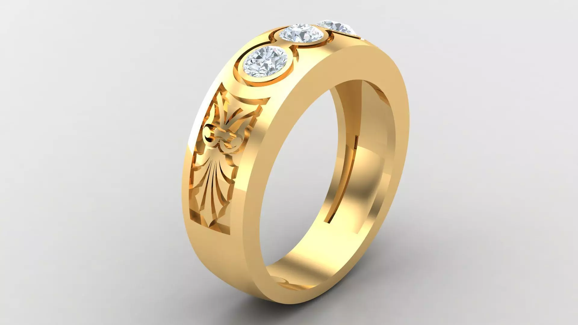 Diamond Man Ring Cad  MR  168 3D print model_0