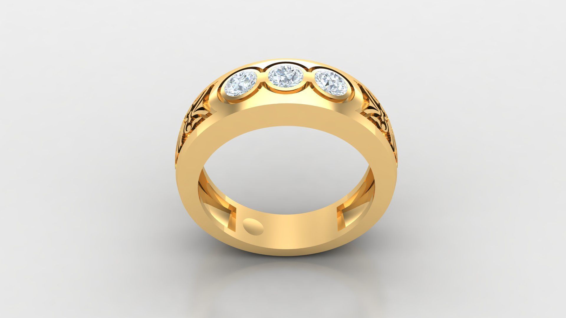 Diamond Man Ring Cad  MR  168 3D print model_2