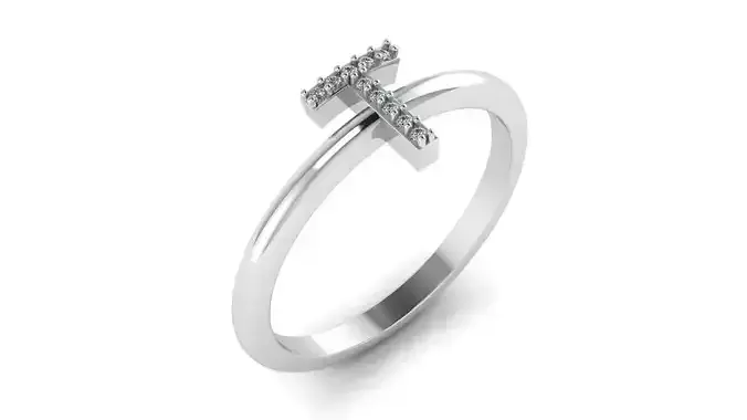 Alphabet Diamond Letters Rings T 3D print model