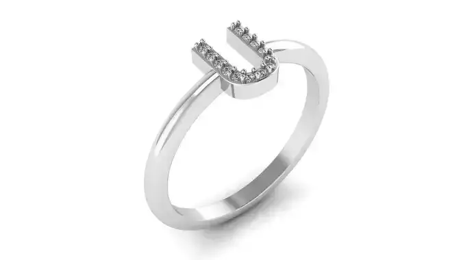 Alphabet Diamond Letters Rings U