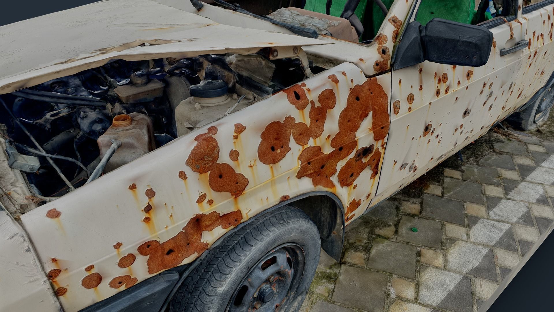 3D model VAZ Lada Sputnik 1300 Destroyed Car - Ukraine 3D model_17