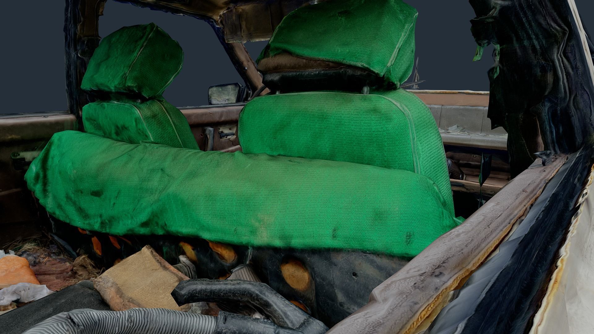 3D model VAZ Lada Sputnik 1300 Destroyed Car - Ukraine 3D model_7