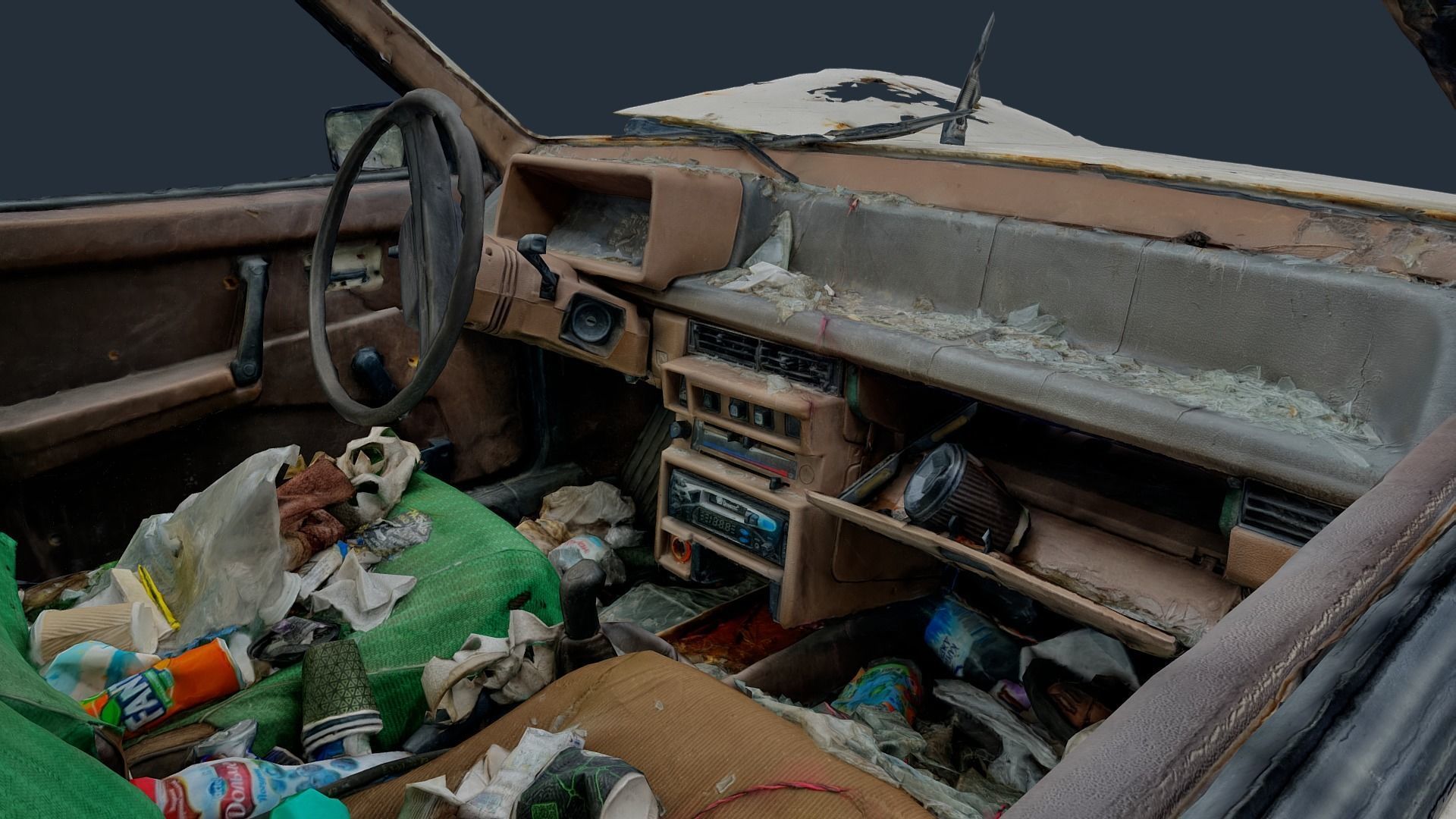 3D model VAZ Lada Sputnik 1300 Destroyed Car - Ukraine 3D model_10