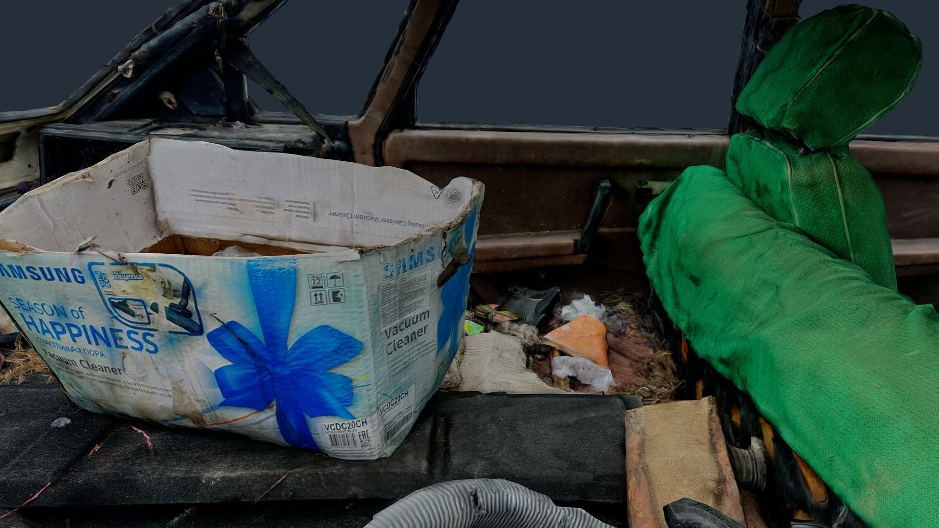 3D model VAZ Lada Sputnik 1300 Destroyed Car - Ukraine 3D model_12