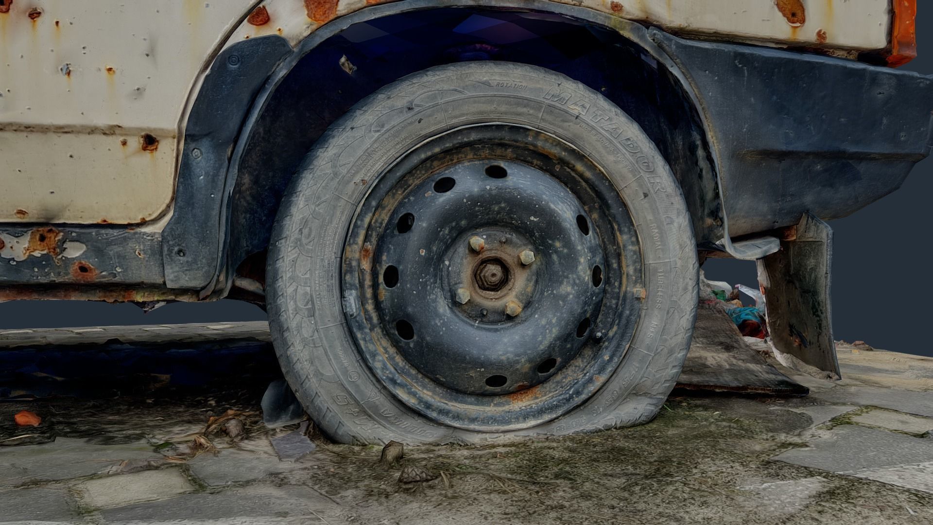 3D model VAZ Lada Sputnik 1300 Destroyed Car - Ukraine 3D model_15