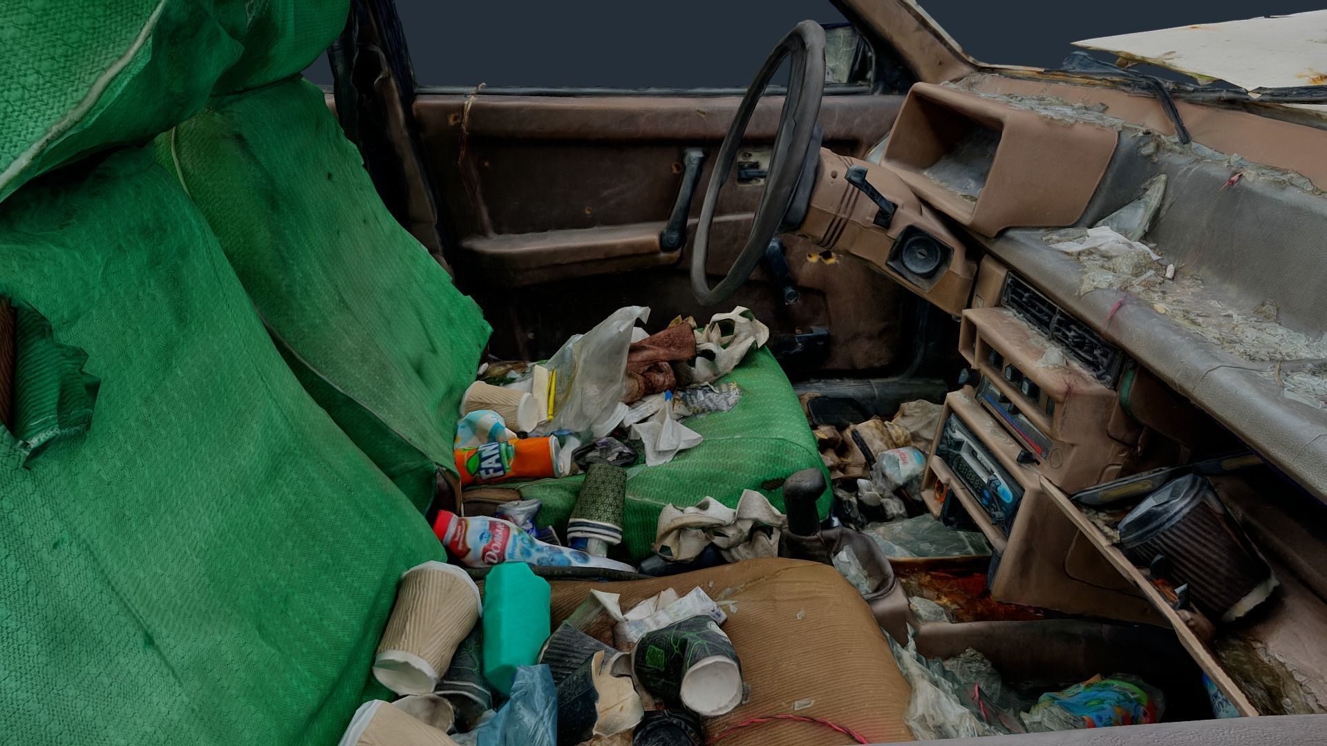 3D model VAZ Lada Sputnik 1300 Destroyed Car - Ukraine 3D model_9