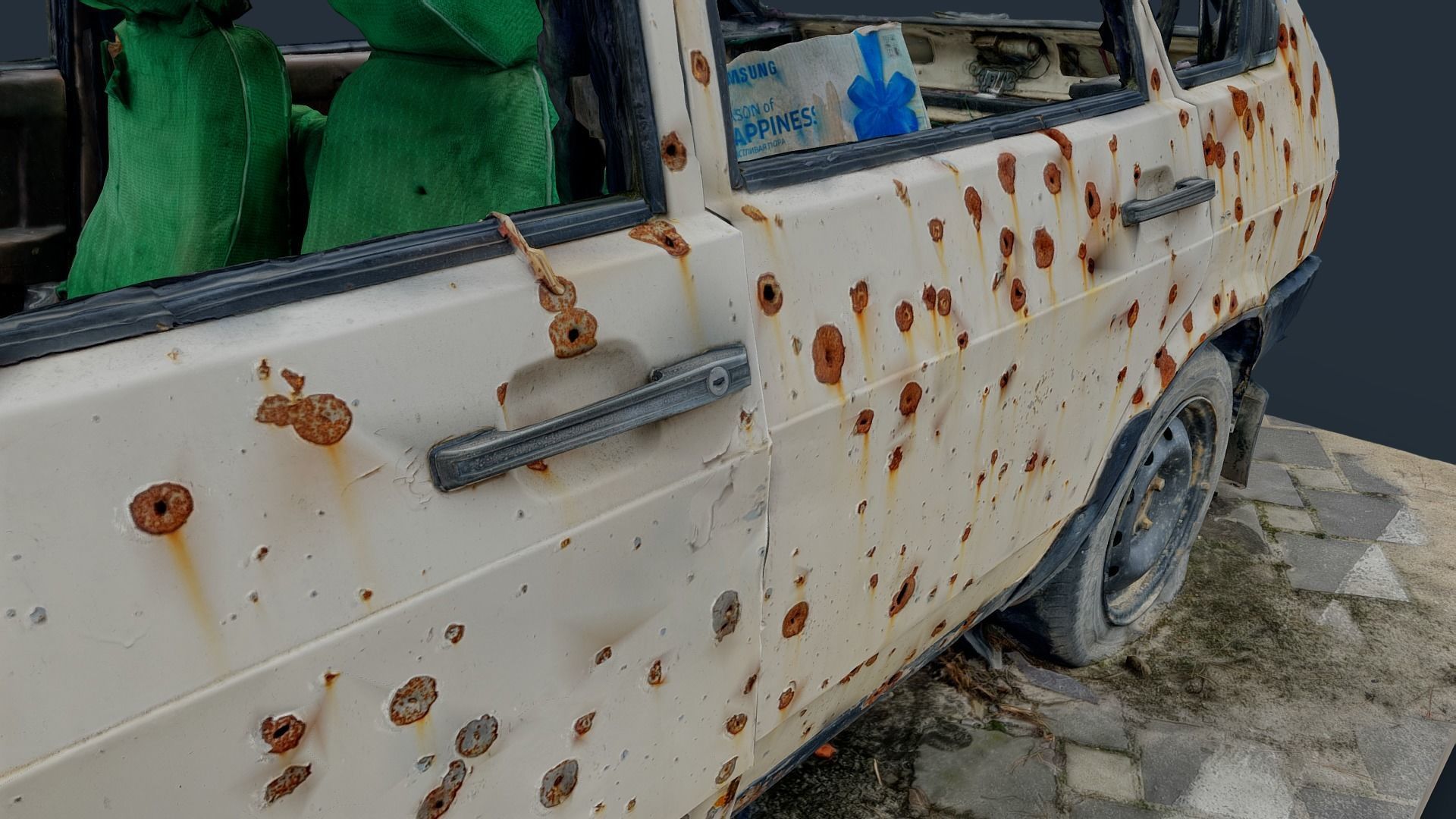 3D model VAZ Lada Sputnik 1300 Destroyed Car - Ukraine 3D model_19