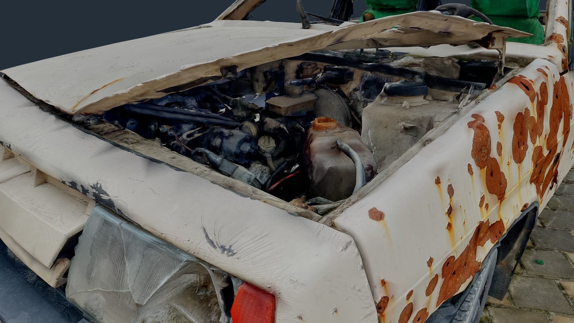 3D model VAZ Lada Sputnik 1300 Destroyed Car - Ukraine 3D model_2