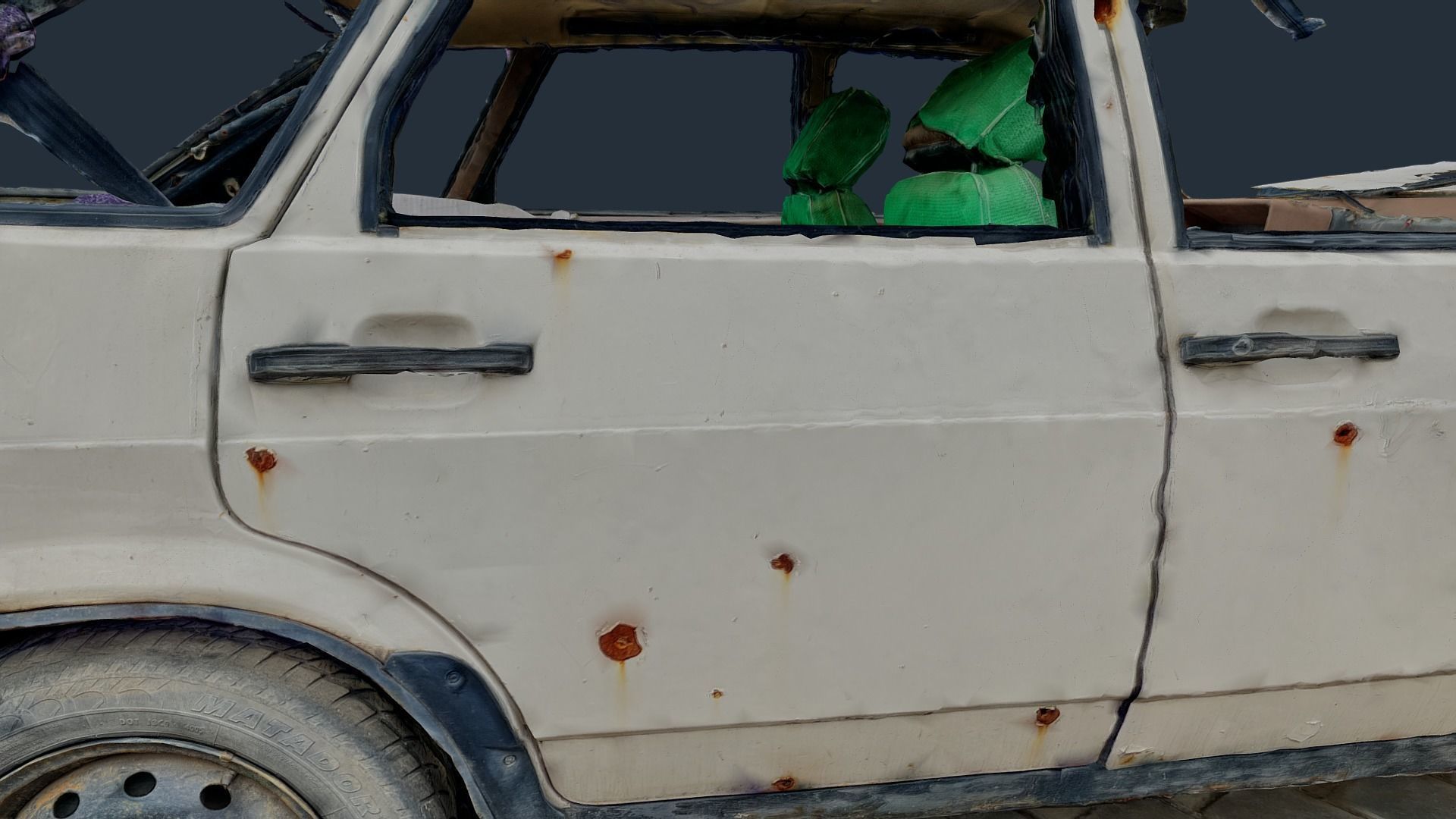 3D model VAZ Lada Sputnik 1300 Destroyed Car - Ukraine 3D model_16