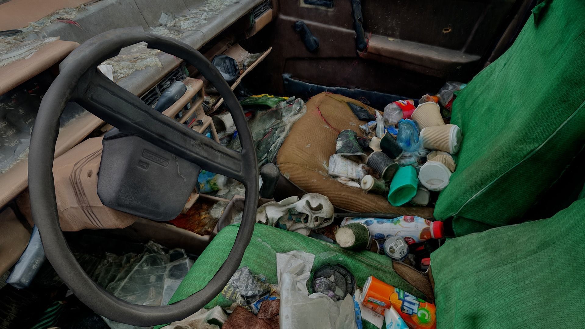 3D model VAZ Lada Sputnik 1300 Destroyed Car - Ukraine 3D model_3