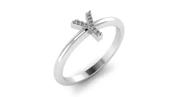 Alphabet Diamond Letters Rings Y