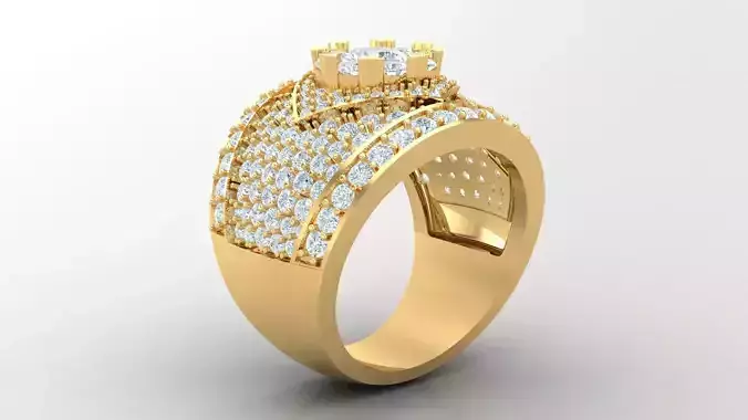 Diamond Man Ring Cad  MR  16 3D print model