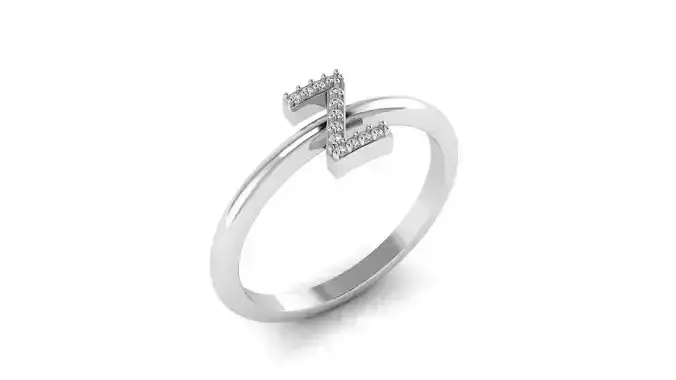 Alphabet Diamond Letters Rings Z
