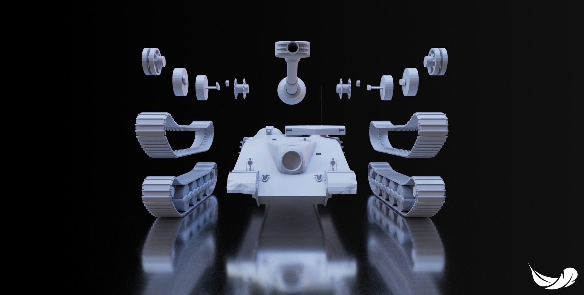 AMX-50-FOCH TANK - 1-35 - 1-50 - 1-72 3D print model_1