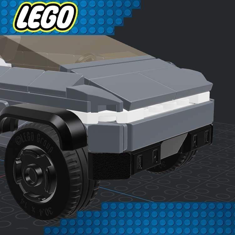 Lego Car - Tesla Cybertruck 3D print model_1