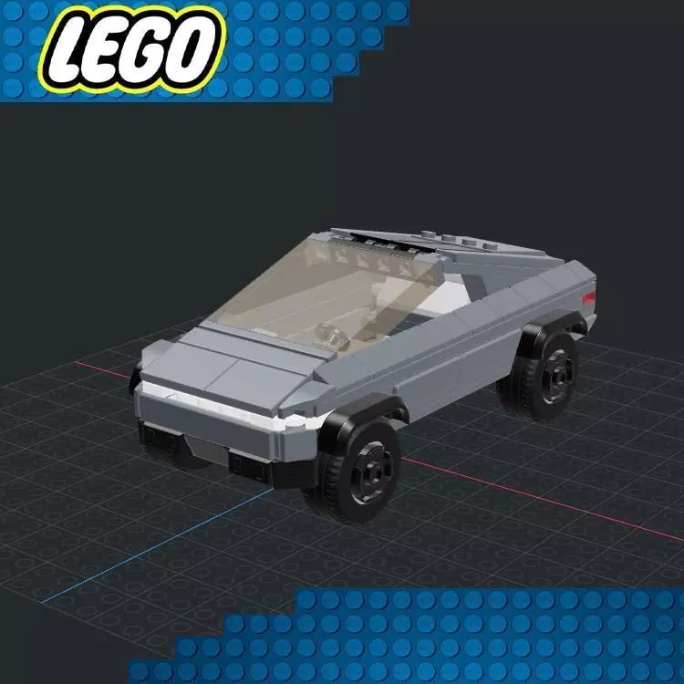 Lego Car - Tesla Cybertruck 3D print model_0