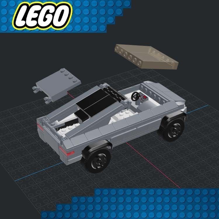 Lego Car - Tesla Cybertruck 3D print model_4