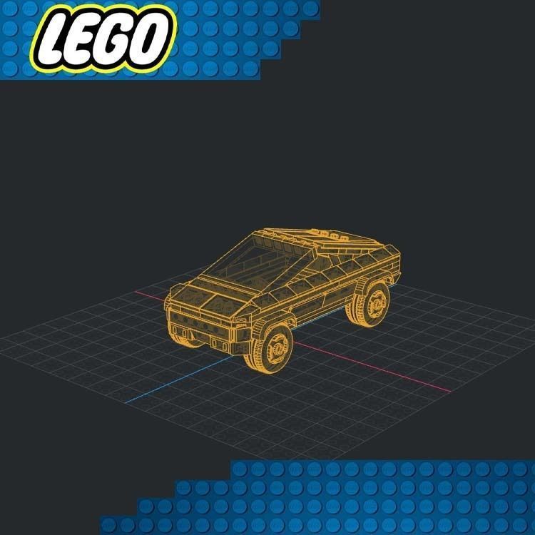 Lego Car - Tesla Cybertruck 3D print model_6