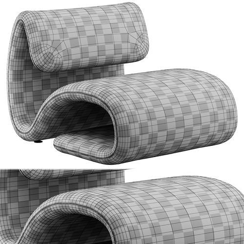Dubna Lounge Chair by Dan Form 3D model 4