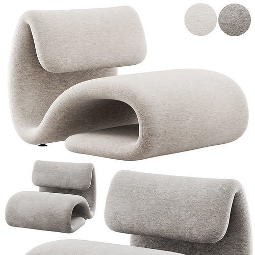 Dubna Lounge Chair by Dan Form 3D model 2