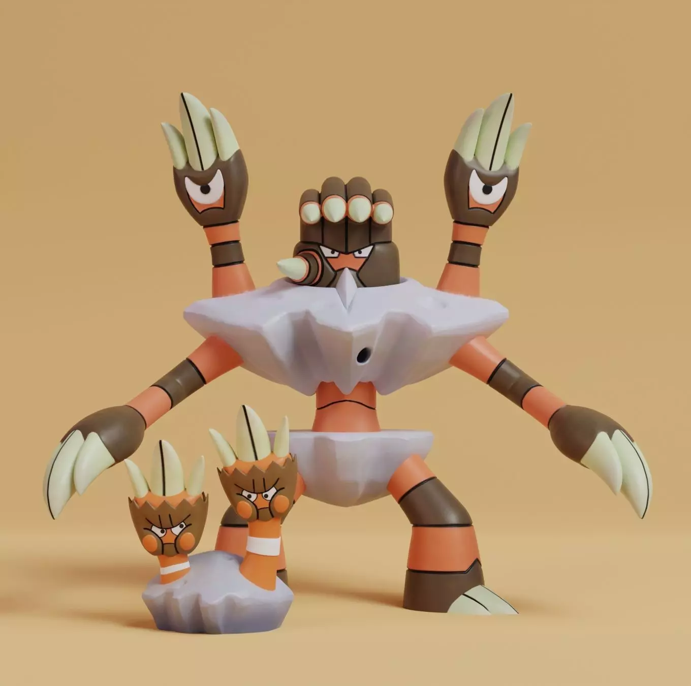 Pokemon - Binacle and Barbaracle 3D print model_0