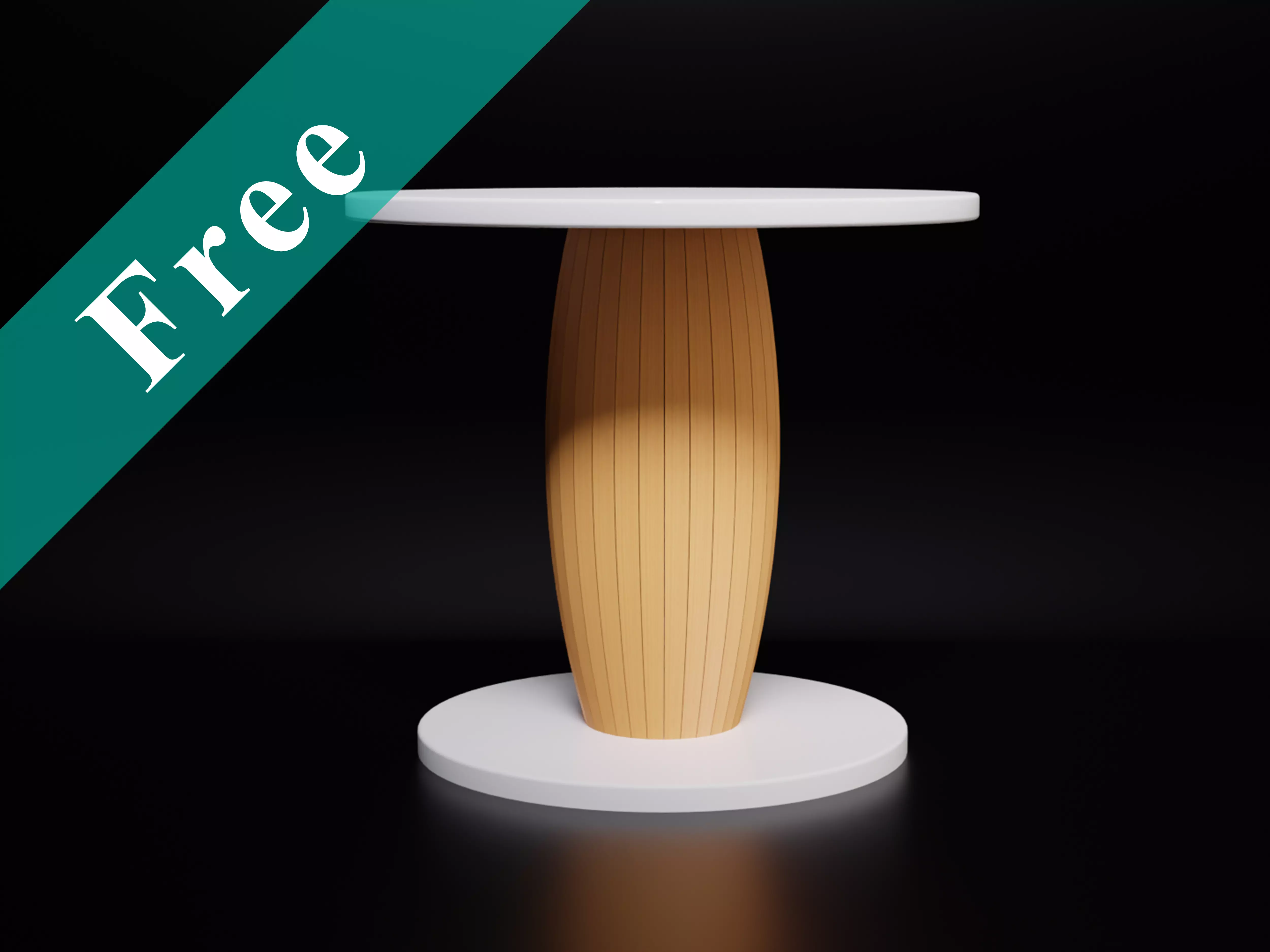 Mid-century Modern Round Table with Convex Pole Free 3D model