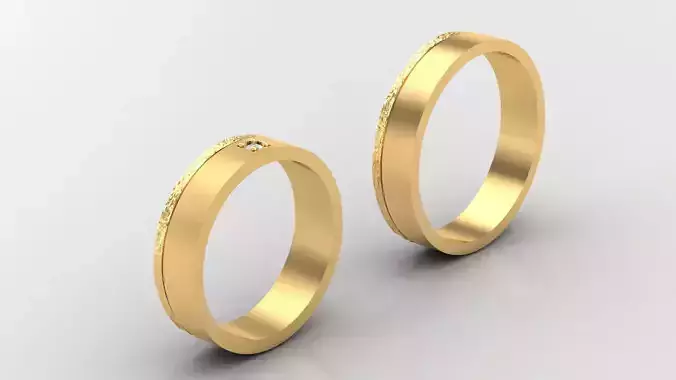 Diamond Couple Ring Cad  MR  146