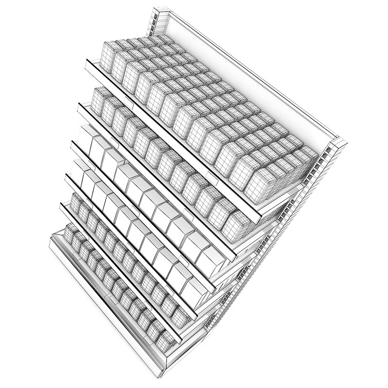 Supermarket Shelf 3D model_1