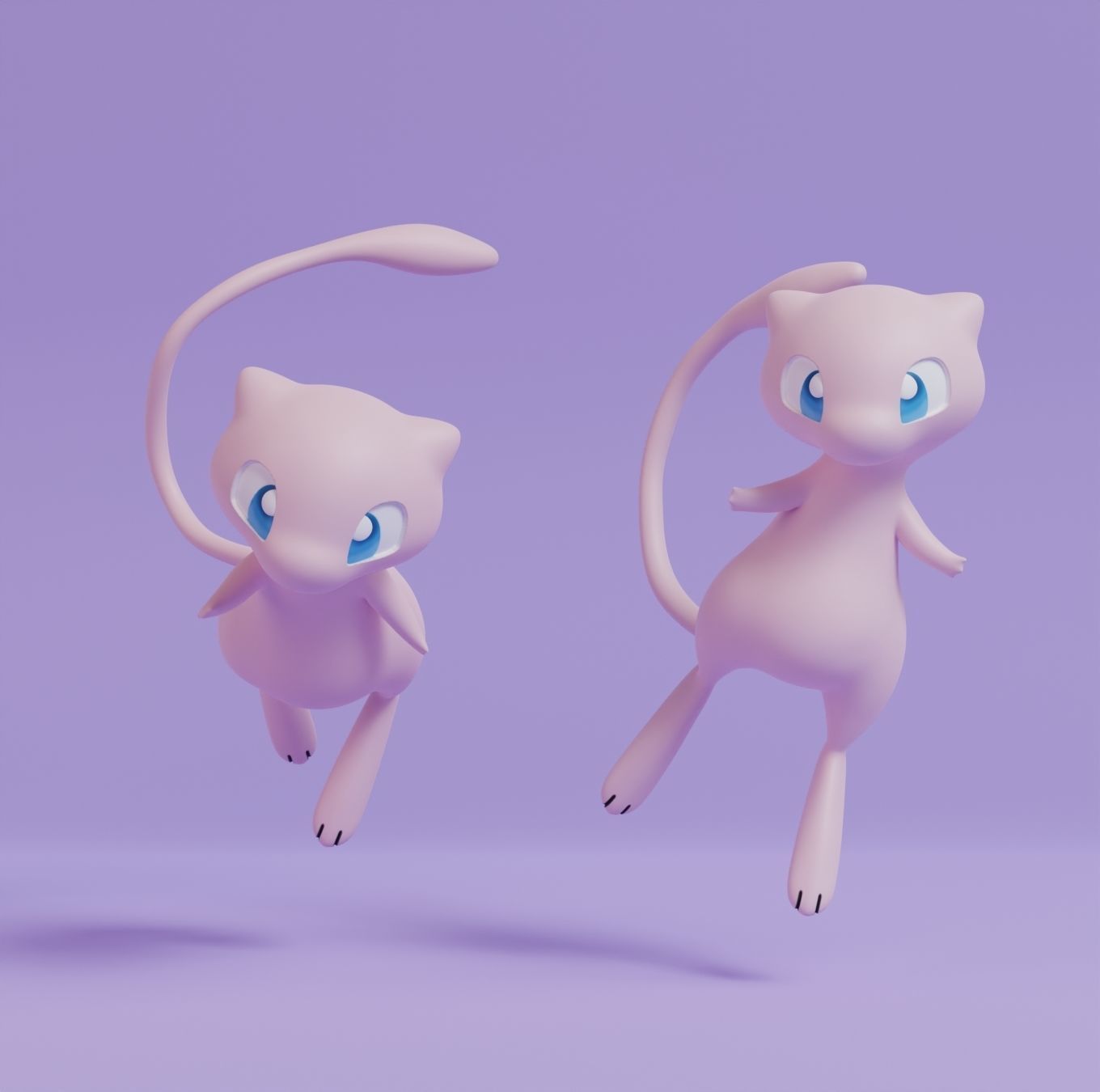 Pokemon - Mew and Mewtwo  with 2 poses 3D print model_2