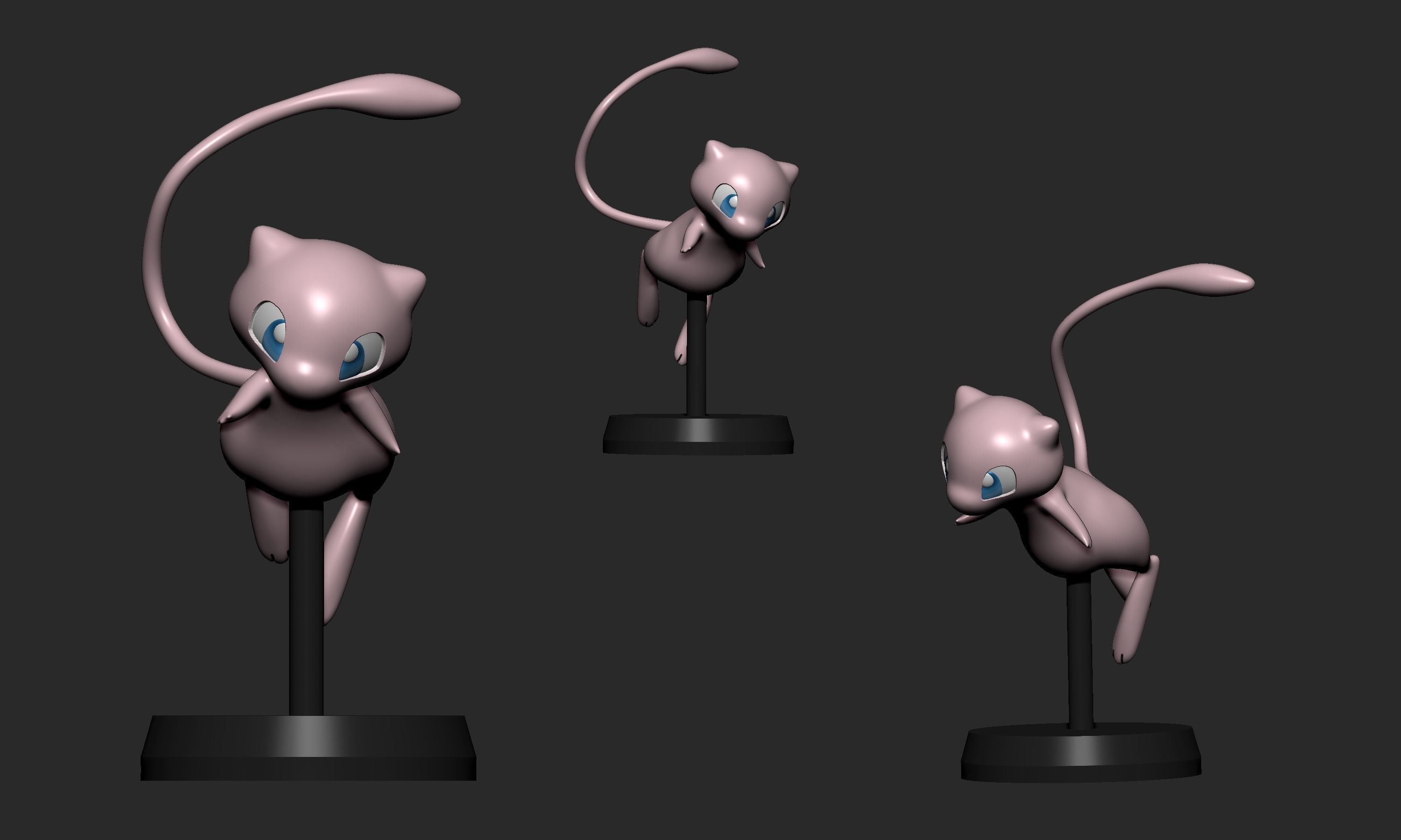 Pokemon - Mew and Mewtwo  with 2 poses 3D print model_4