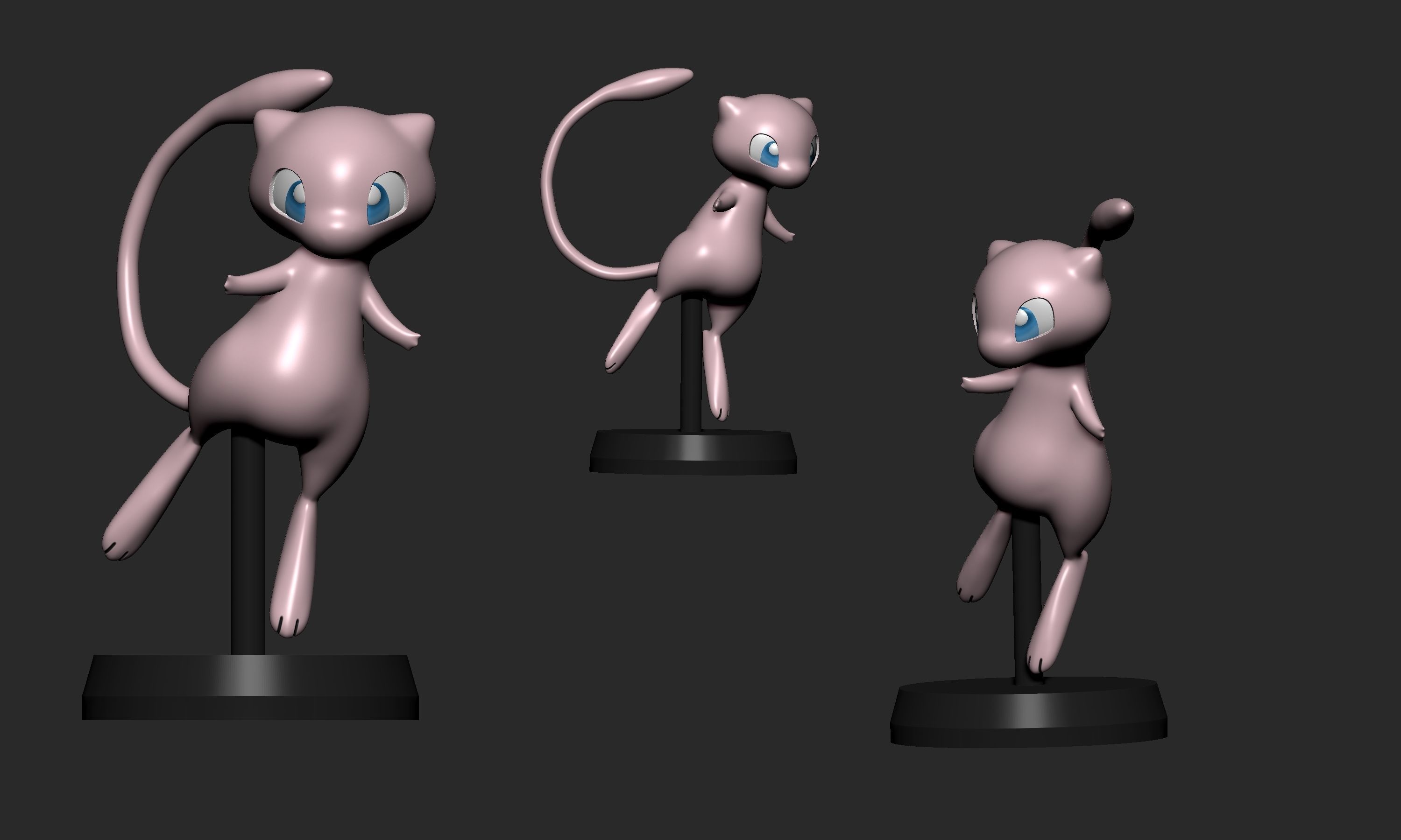 Pokemon - Mew and Mewtwo  with 2 poses 3D print model_1