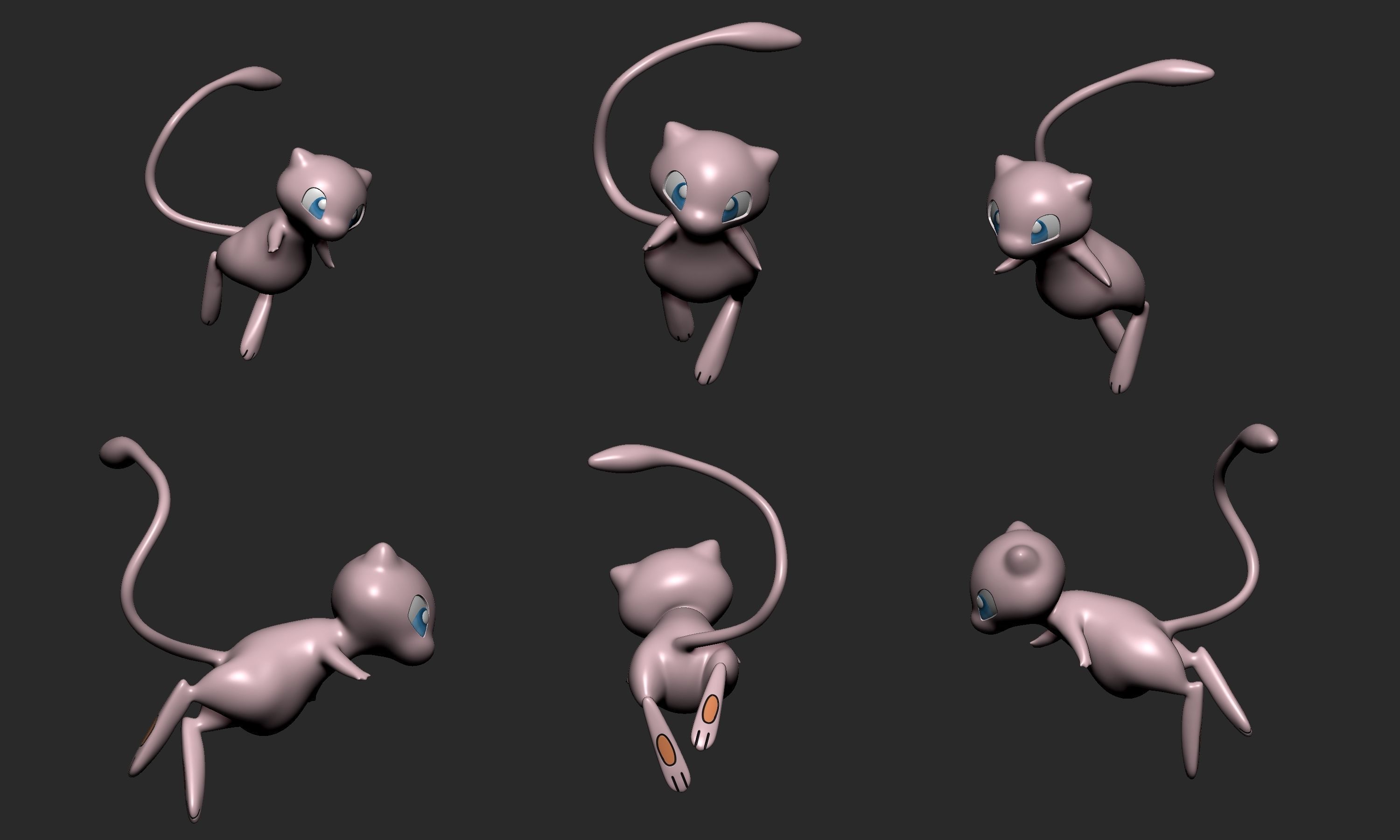 Pokemon - Mew and Mewtwo  with 2 poses 3D print model_3