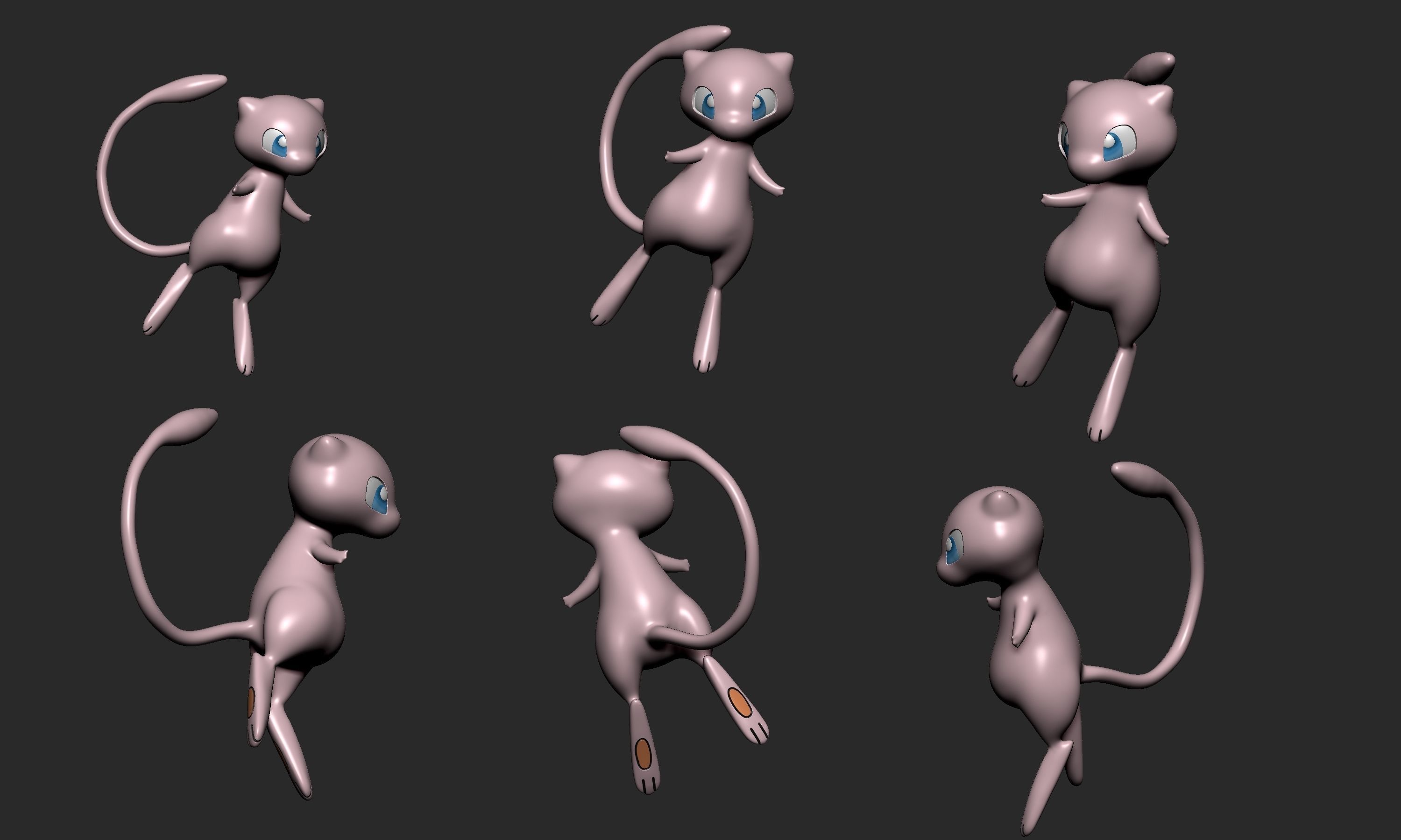 Pokemon - Mew and Mewtwo  with 2 poses 3D print model_5