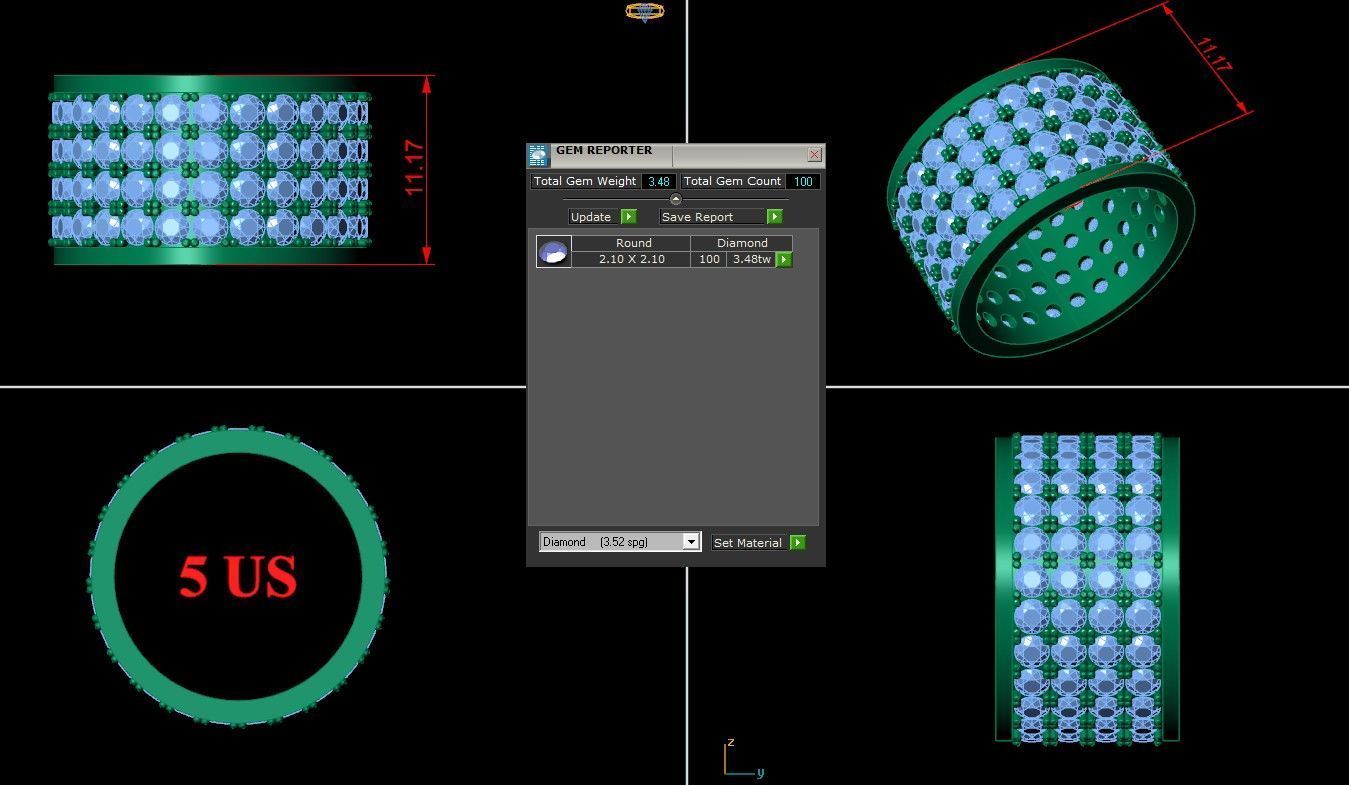 Diamond Man Ring Cad  MR  141 3D print model_1