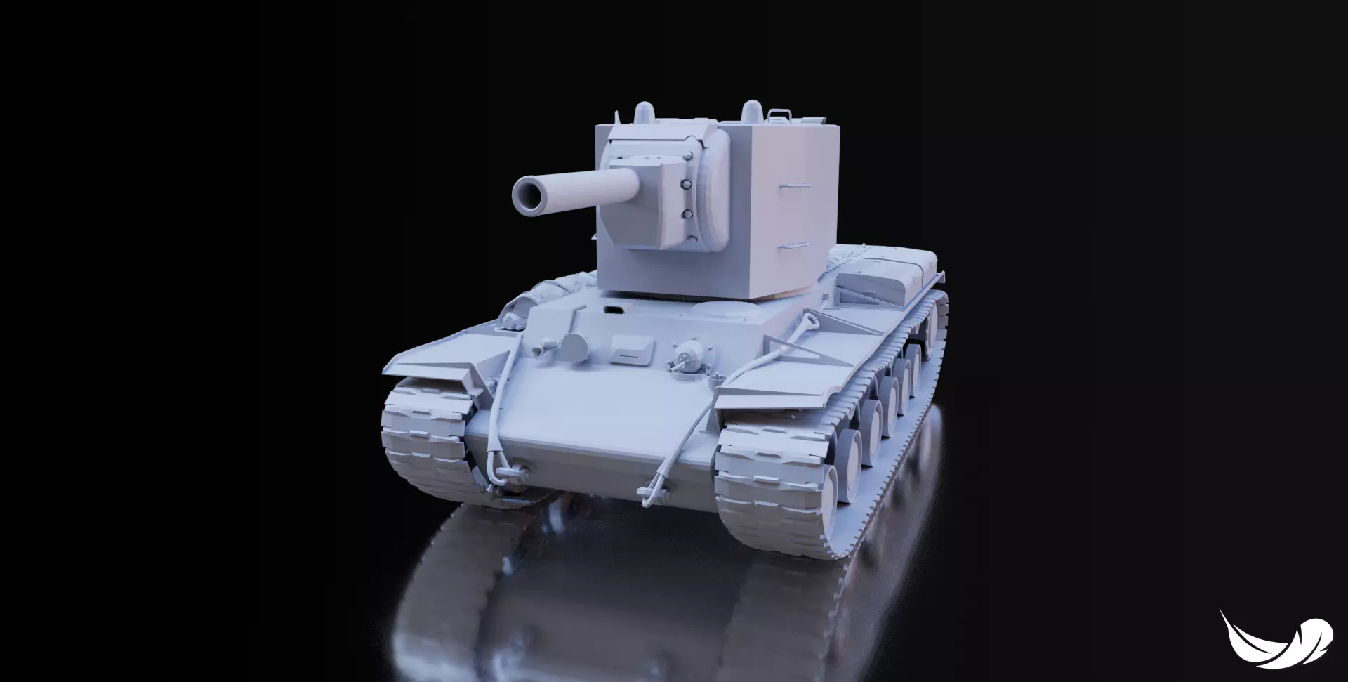 KV-2 TANK - 1-35 - 1-50 - 1-72 3D print model_0